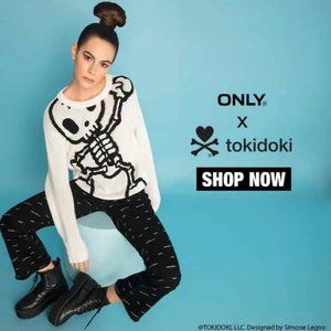 ONLY X Tokidoki limited edition skeletrina print pullover